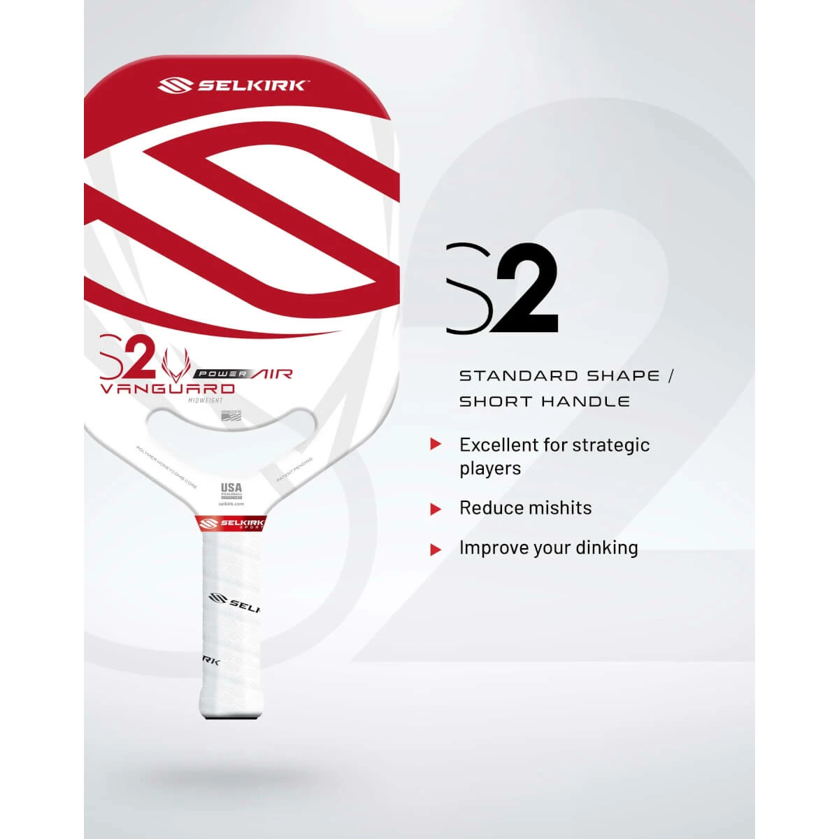 Selkirk VANGUARD Power Air S2 Middleweight Carbon Fiber Pickleball Paddle 15 Selkirk VANGUARD Power Air S2 Middleweight Carbon Fiber Pickleball Paddle - Image 13